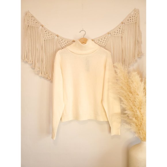 Lulus Ivory Cozy Cowl Turtleneck Knit Sweater S - Picture 3 of 6